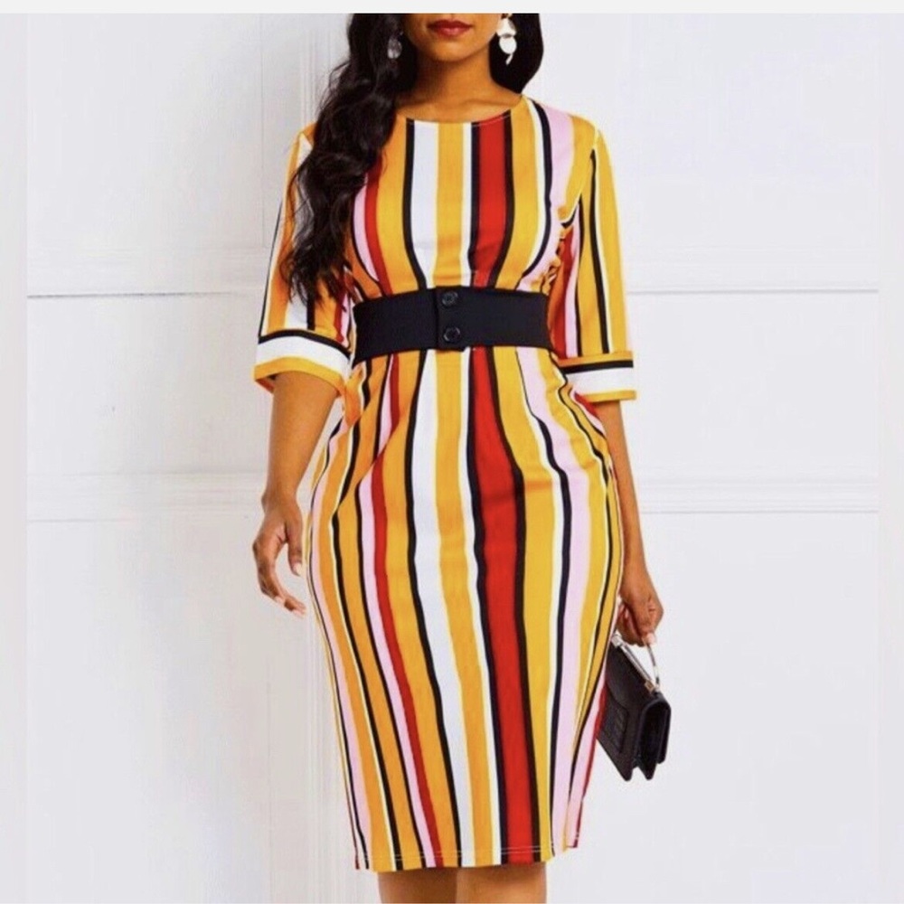 Zara Midi Striped Studio Dress - Picture 5 of 15